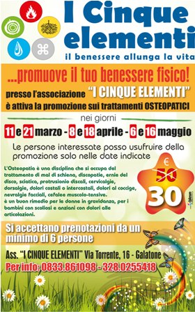 Promozione sui trattamenti Osteopatici